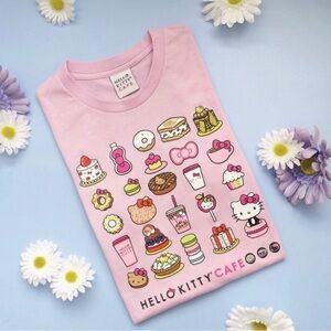 Hello Kitty Grand Cafe Sweet Treats Lilac Pink T-Shirt (XS) [Cafe Exclusive]
